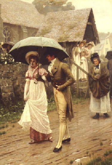 A Wet Sunday Morning by Edmund Blair-Leighton